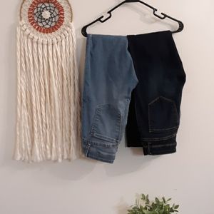2 pair Time and Tru high rise ankle jeggings